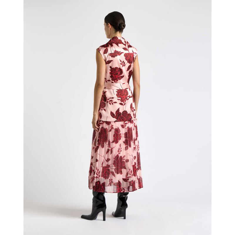 Cue Amour Floral Pleated Maxi Dress image number 1